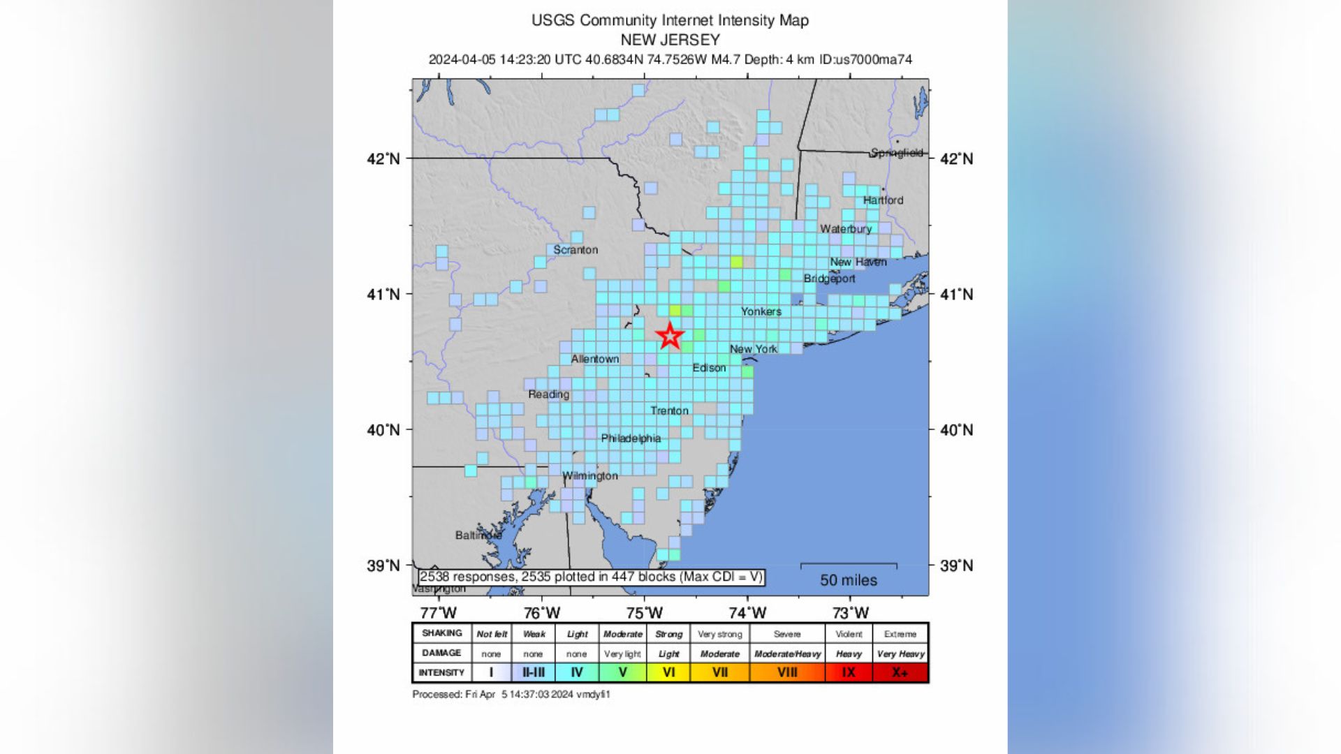 4.8 Magnitude Earthquake Rattles Northeastern United States