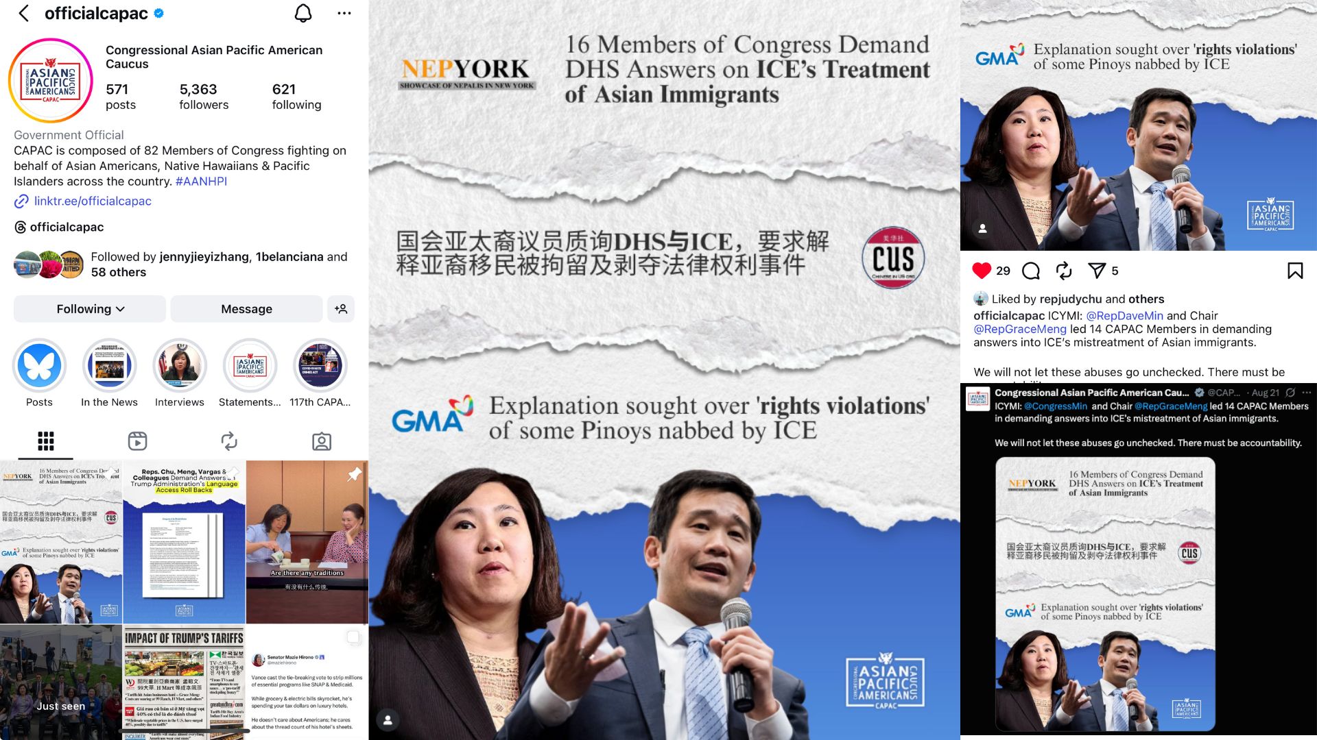 CUS Coverage Featured by Congressional Asian Pacific American Caucus (CAPAC), Highlighting Asian American Immigrant Rights